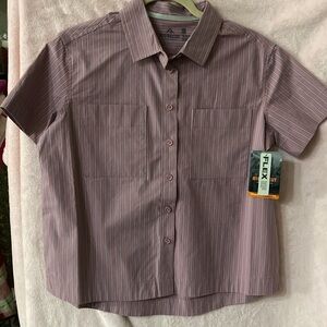 Classic Striped Button Down Shirt - Mauve